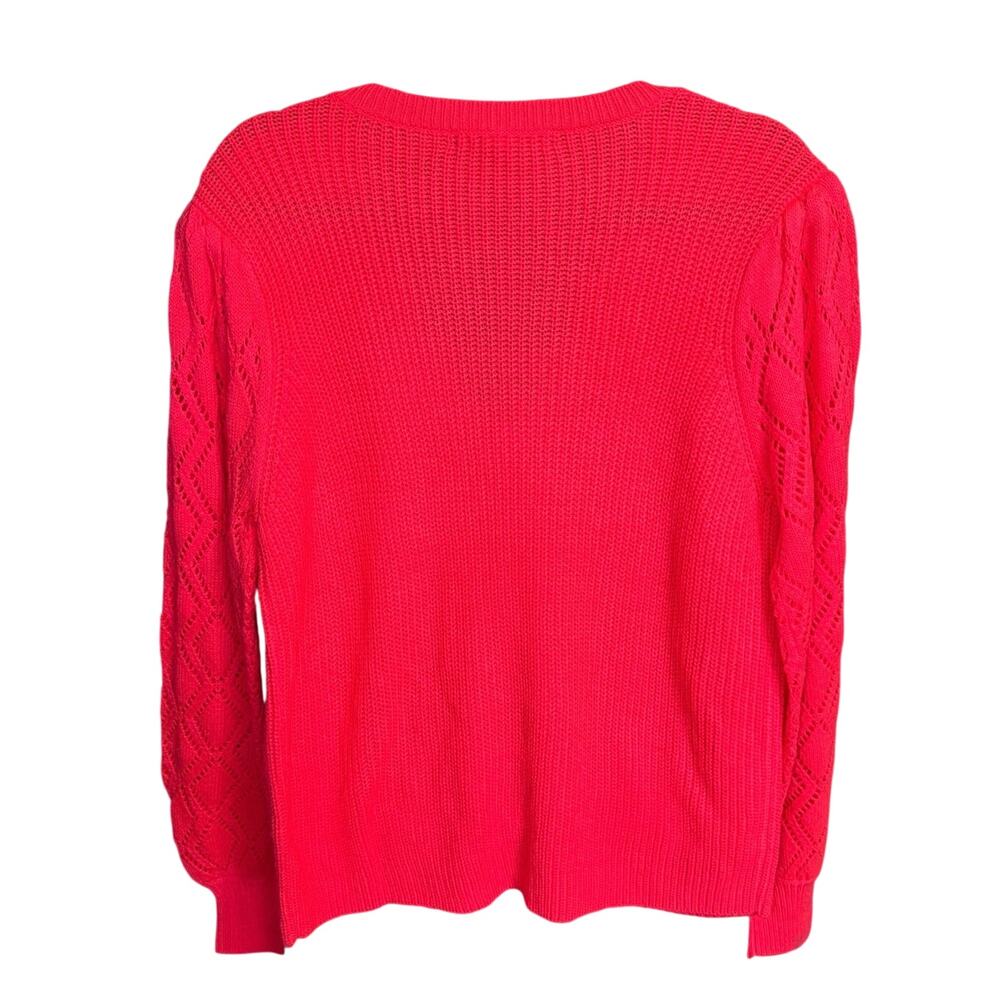 Lilly Pulitzer Luletta Balloon Sleeve Knit Sweater Spicy Coral Size XL - Picture 7 of 11